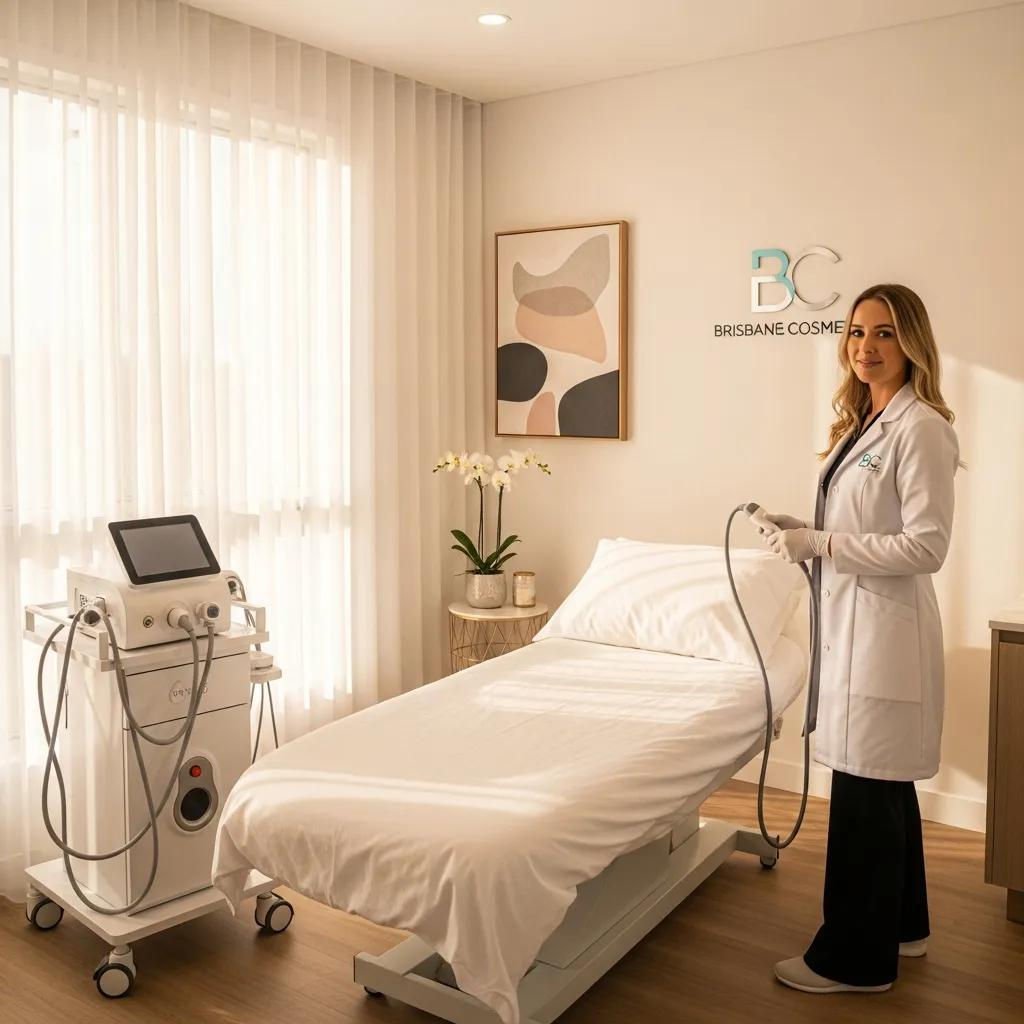 Modern cosmetic clinic in Brisbane with HIFU treatment equipment and a welcoming atmosphere