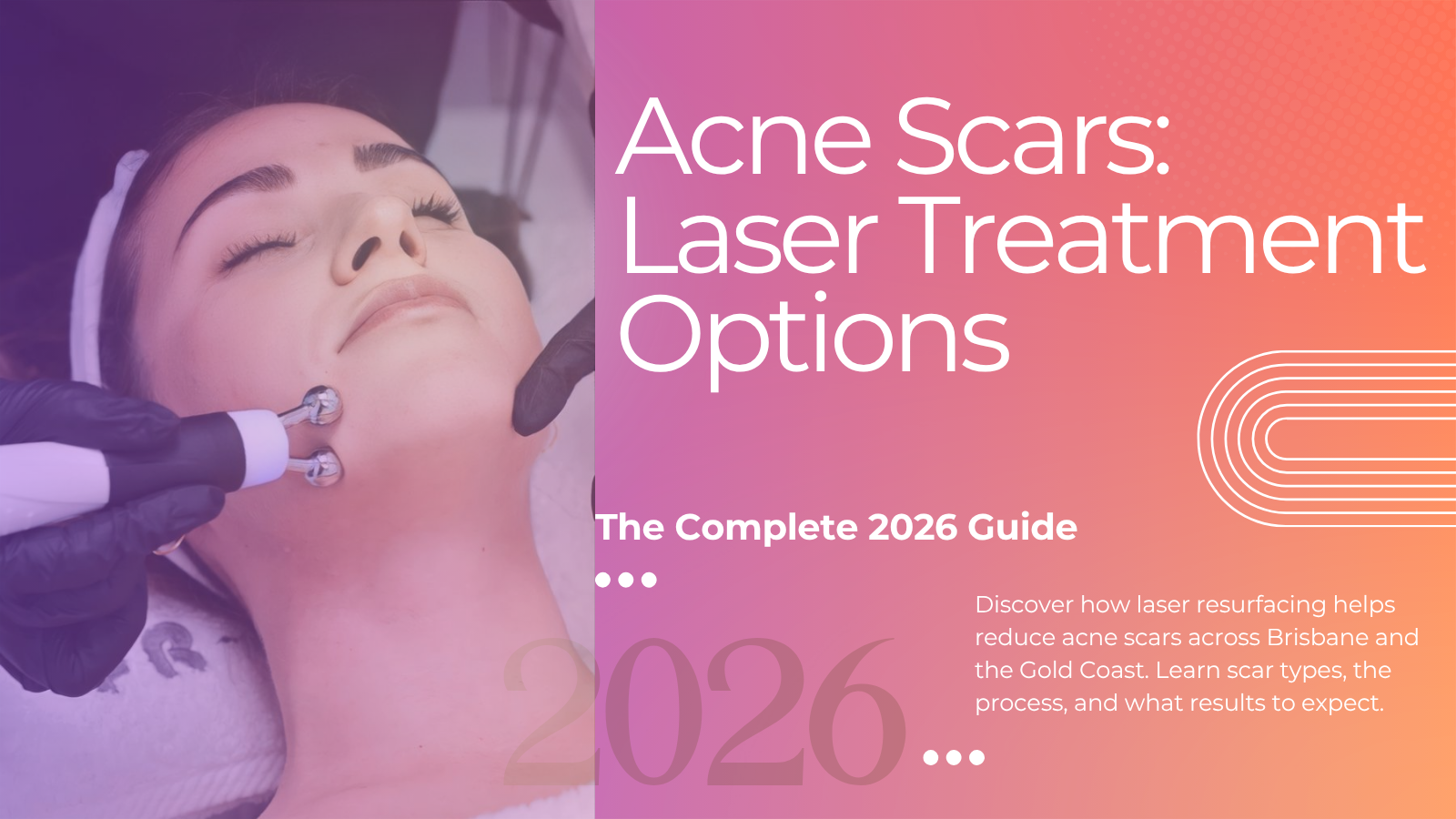 Close-up of skin showing acne scars before laser treatment at a Brisbane clinic